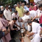 പാചകവാതകം: വ്യാപാരികള്‍ അടുപ്പുകൂട്ടി പ്രതിഷേധിച്ചു